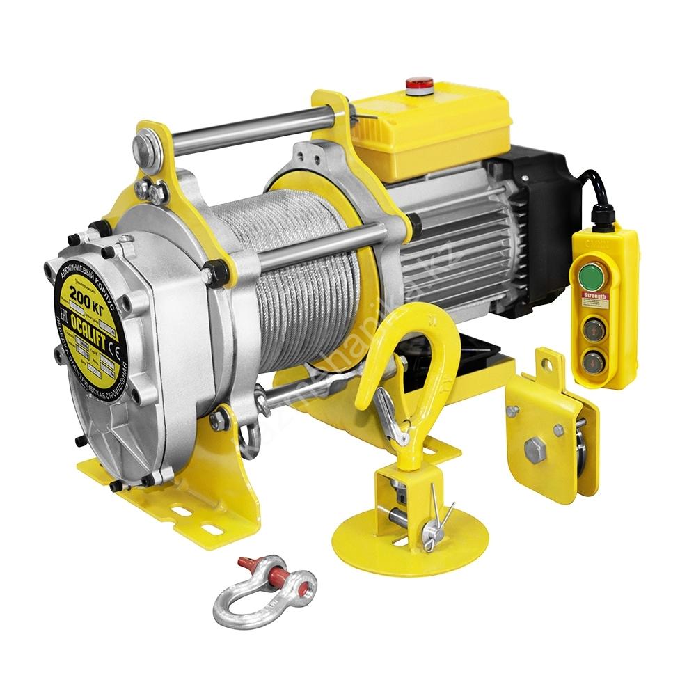Лебёдка СКОРОСТНАЯ OCALIFT TSA 200/400кг 60м 220в (модель 500кг) (алюминиевый корпус)