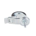 Колесо поворотное SCtB 42 100 мм резина с болтом и тормозом (F)