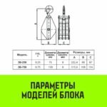 Блок трехрольный полиспаст HITCH 3B-750 0,75т