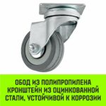 Опора поворотная колесная HITCH 50*18 резина серая SCg25