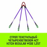 Строп HITCH REGULAR WIDE 4СТ 1,25т 1,00м SF5 30мм