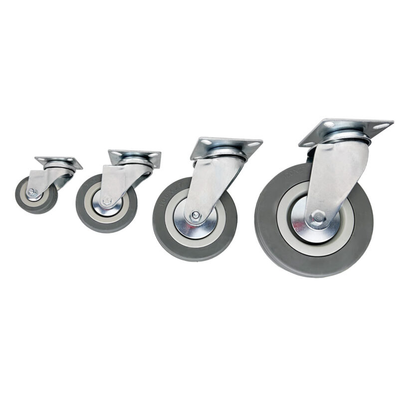 Опора поворотная колесная HITCH 120*26 резина серая SCg55