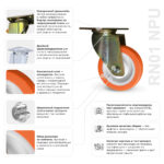 Колесо большегрузное полиуретановое RONEL RN01 NPU 150