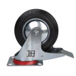 Большегрузное колесо обрезиненное euro-lift поворотное, с тормозом, г/п 150кг (160*40,0 мм)