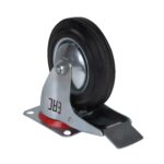 Большегрузное колесо обрезиненное euro-lift поворотное, с тормозом, г/п 150кг (160*40,0 мм)